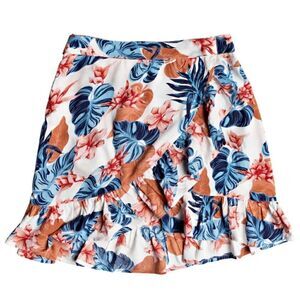 Roxy Hawiian Floral Print Halo Wrap Skirt Size Small